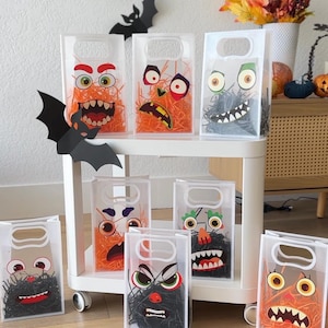 Halloween Party Favor Treat Bags, Trick or Treat Bags, Halloween Goodie Bags, Halloween spooky Gift Bags, Halloween monster bag