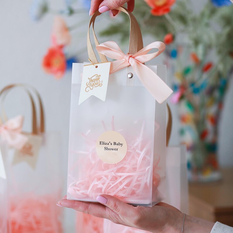 Custom gift bags, Personalized Gift bag, thank you bag, Custom Name Gift Bags, quinceanera party gift bags, birthday goodie bags, Peach