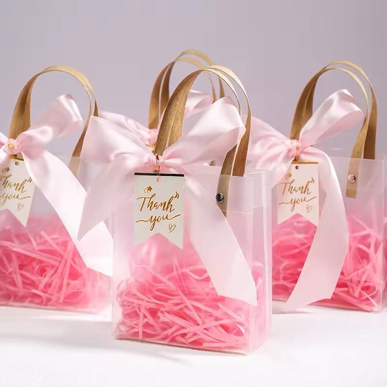 Baby shower gift bags, Personalised gift bag, favor bag, goodie bags, party favors bag, Baby Shower pink gift bag