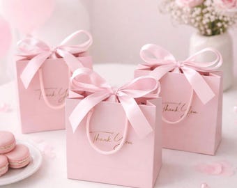 Sacs cadeaux pour baby shower, sacs cadeaux roses pour baby shower, sacs cadeaux, sacs de remerciements, sacs cadeaux roses