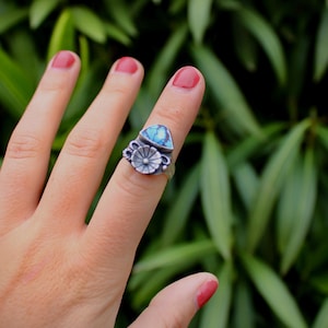 Size 7.5 -Sterling Silver Golden Hills Turquoise Ring