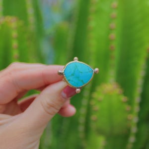Size 7.5 -Brass Turquoise Ring