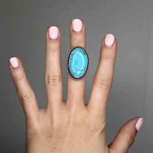 Size 5 1/2 -Sterling Silver Kingman Turquoise Ring
