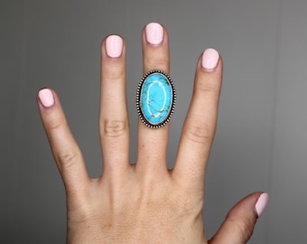 Size 5 1/2 -Sterling Silver Kingman Turquoise Ring