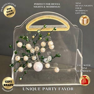 Elegante mini sacchetto regalo in plexiglass con perle – perfetto bomboniera per matrimonio, ricordo per addio al nubilato, regalo personalizzato per eventi