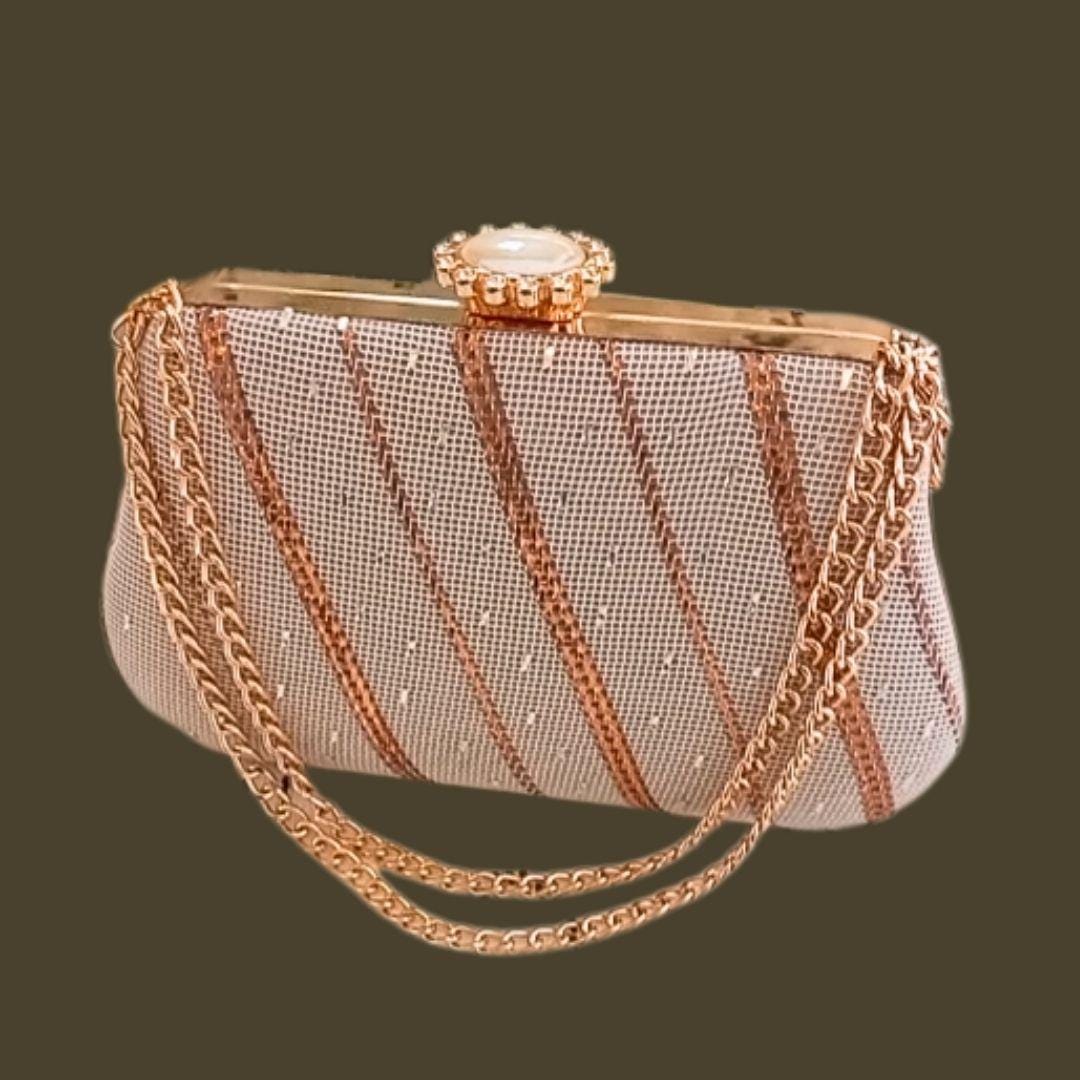 Rose Gold Gold Evening Bag Wedding Rose Gold Wedding Clutch Black