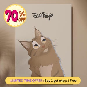 Custom Disney-Cartoon, Pet Portrait, Cat, Dog, rabbit Portrait From Photo, Cartoon Style, Custom Gift, Illustration Art, Fathers Day Gift