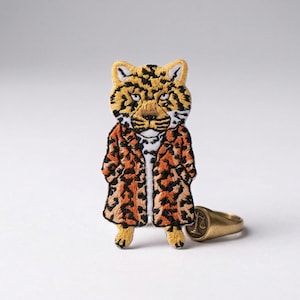 Geborduurde luipaardpatch: felle kawaii dierenstrijkijzer voor streetwear jassen, rugzakken