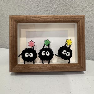 Self-Adhesive Cute Soot Sprite Embroidered Patch DIY Bag Phone Decoration Pattern Patch Clothing Hole Repair Patch 3-piece set