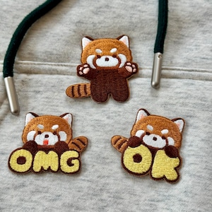 Red Panda Expression Embroidery Patch - Gear Identifier & Clothing Stain Cover Decal