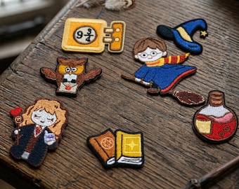 Conjunto de patches bordados de poções de mago | Livro de feitiços mágicos para jaqueta, chapéu e mochila | Presente de fantasia