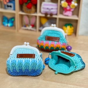 Crochet Coin Purse AirPods Case: Handmade Knitted Bag with Bell