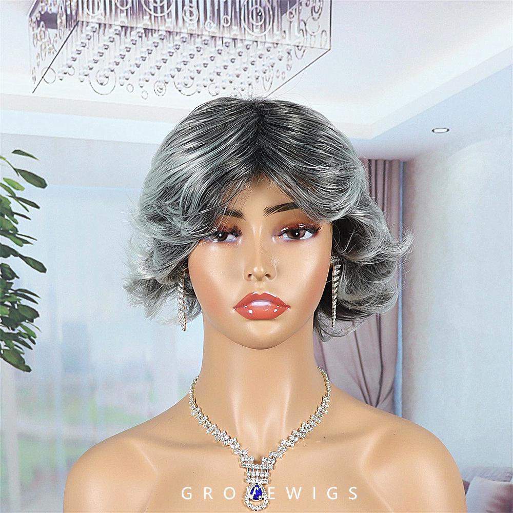 70 Años Corte De Pelo Moderno De SeÃ±ora Pelucas Para Mujeres