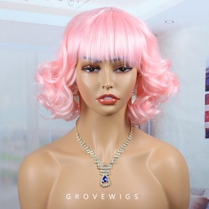 Roze pruik, cosplaypruiken, schattige lolitaroze pruik – kawaii pastelkleurig synthetisch cosplayhaarstukje | Anime-prinsesstijl