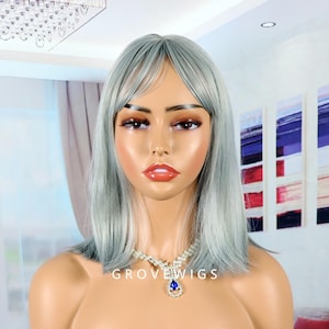 Silver grey Wig ,Womens Short Straight Hair Women&#39;s Straight Hair Daily Wear Wig,Cosplay Wigs