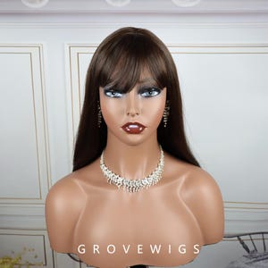 Brown wig Women&#39;s Wig with Bangs Long Curly Hair Gradient Platinum Blonde Cosplay Wigs