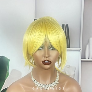 Yellow wig,Kagamine Rin & Len Cosplay Wig Set - Hatsune Miku Family Camellia Styled Synthetic Hair with Matching Twin Tails Spikes