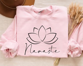 Lotus Flower Sweatshirt, Botanical Shirt, Yoga Shirt, Namaste Shirt, Mandala Shirt, Yoga Teacher Gift, Yoga Lover Shirt, Yogi Gifts