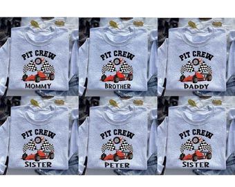 Twee snelle pitcrew-verjaardagsshirts, autorace-verjaardagsshirts, shirts voor de jarige jongen, familieverjaardagsshirts