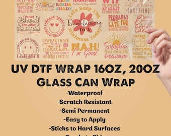 UV DTF Transfers for Cups, Glass, Wood & More | 22" Custom Gang Sheets | Durable, Waterproof Stickers | Ready to Apply UV Decals