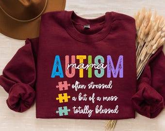 Autismus Mama Sweatshirt, Frauen Autismus Shirt, Autismus Mama Geschenk Shirt, Autismus Bewusstsein Shirt, Autismus Mutter Held, Bewusstsein Autismus, Autismus Mutter Geschenk