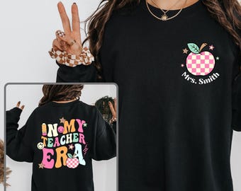 Moletom personalizado com nome de professor(a), Moletom "Na minha época de professor(a)", Moletom personalizado com nome de professor(a), Camiseta "Era do Professor", Professor(a) do primeiro ano