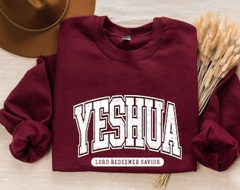 Vintage Yeshua Sweatshirt, Christian Yeshua Sweatshirt, Religious Sweatshirt, Aesthetic Faith Clothing, Jesus Apparel, Bible Verse Sweater