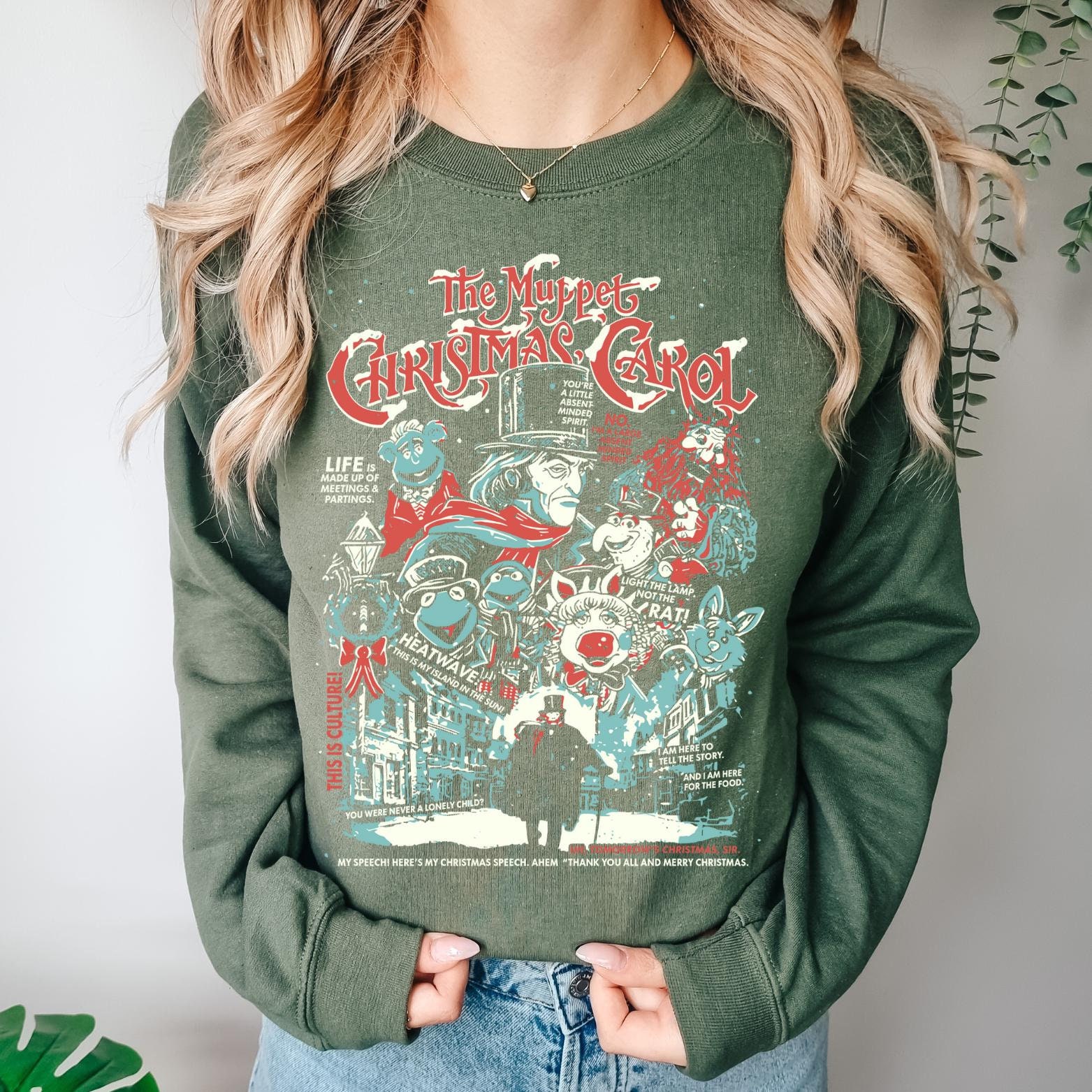 Retro 90s Muppet Christmas Carol T-Shirt | Kermit, Gonzo & Miss Piggy Xmas Tee | Mickey's Very Merry Christmas Party 2024