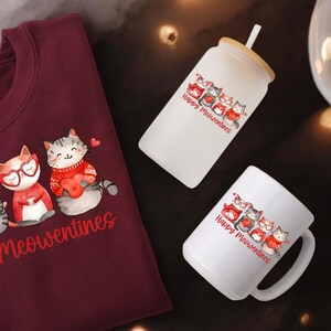 Cute Cat Valentine Bundle, Cat Lover Valentine Sweater, Valentines Day Gift for Her, Funny Valentine Day Shirt, Valentine&#39;s Day Gift