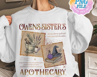 Owens Sisters PNG Art Print, Practical Magic Digital Download, Witchy Sublimation Design, Salt, Rosemary, Lavender PNG
