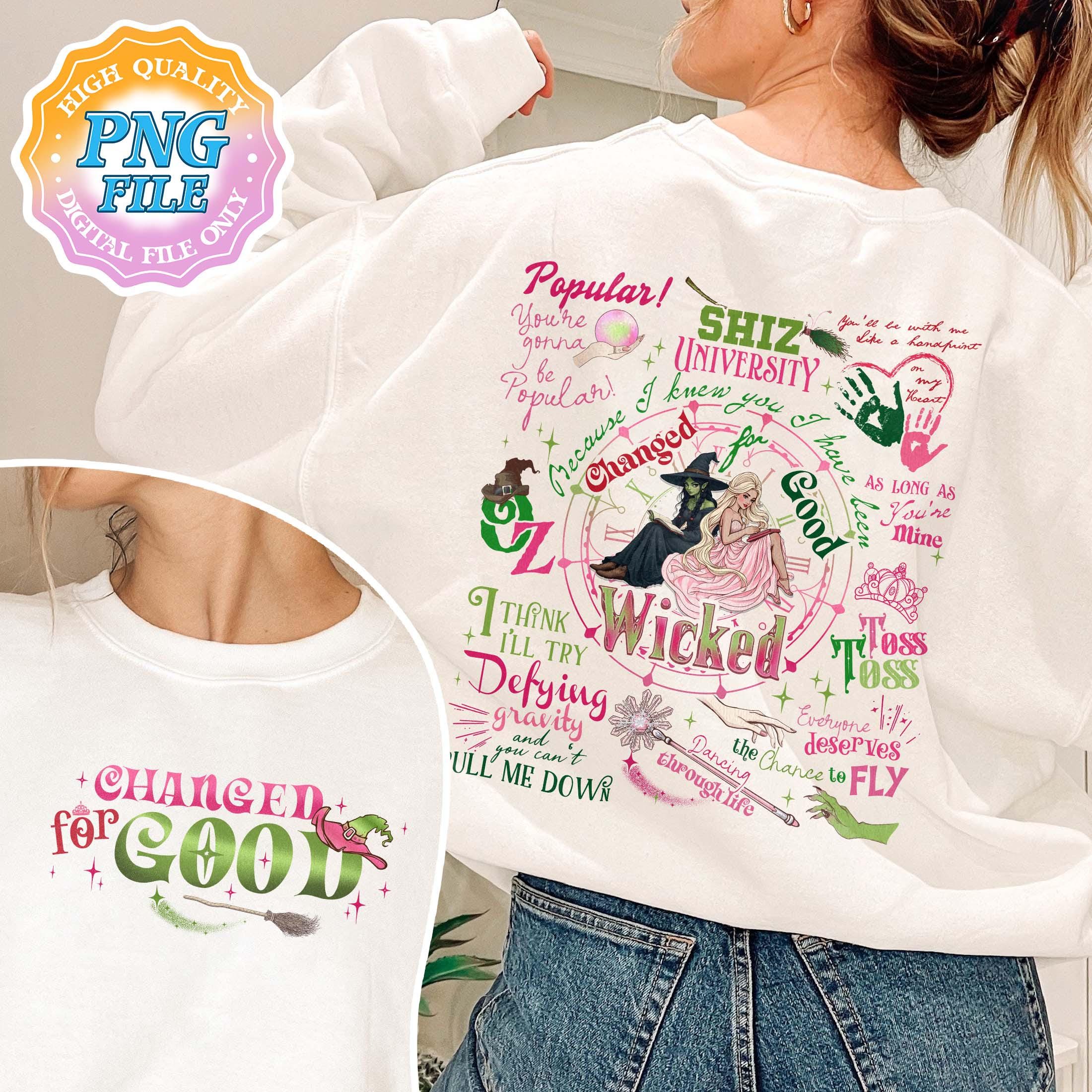 Wicked Changed for Good PNG Digital Download, Pink & Green Couple Shirt ...