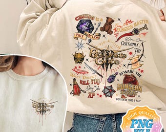 Download digitale di Baldur's Gate Doodle PNG, Astarion PNG, stampa artistica di Dungeons and Dragons, design a sublimazione di D&D, Baldurs Gate PNG vintage