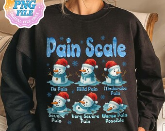 Pain Scale Snowman PNG: kerstcadeau verpleegster (digitale download)