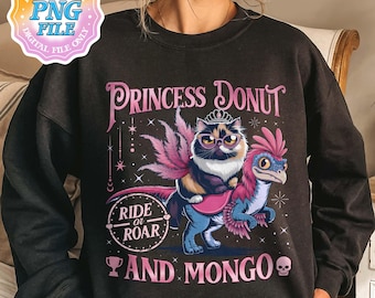 Archivo digital PNG de la Princesa Donut y Mongo, Carl de Dungeon Crawler PNG, Clipart de Ride or Roar, Diseños de la Princesa Donut, Merchandising de la Princesa Donut