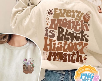 Every Month Is Black History Month PNG Digital Download, Black History Month Sublimation Design, Black Lives Matter Art Print, 1865 Black