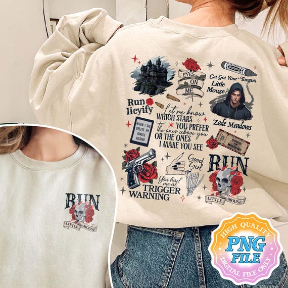 Run Little Mouse PNG Digital Download, Haunting Adeline Digital Download, Cat and Mouse Sublimation Design, Dark Romance Merch, Smut Reader