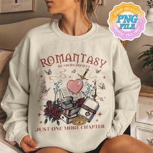 Romantasy Readers Society Digital Download PNG, Book Lover Club PNG Designs, Romantasy Reader Gift, Fantasy Romance Book Png, Dark Romance