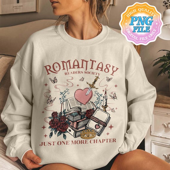 Romantasy Readers Society Digital Download PNG, Book Lover Club PNG Designs, Romantasy Reader Gift, Fantasy Romance Book Png, Dark Romance