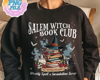 Salem Witch Book Club Sublimation Design, Salem Apothecary Halloween PNG Download, Retro Style Halloween File, Salem 1962 Digital Download