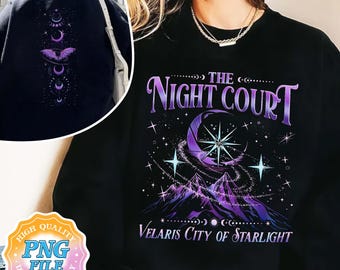 Descarga digital PNG de The Night Court, descarga instantánea de libros para fans de Acotar, productos de SJM, regalo de Velaris City of Starlight, inspirado en ACOTAR