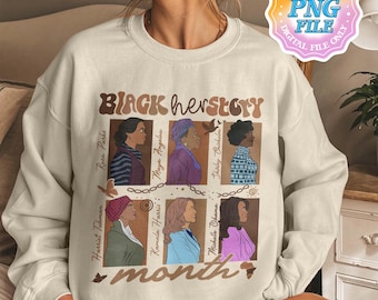 Black Herstory PNG Digital Download, Black History PNG Digital Download, Black History Month PNG Design, Black History Sublimation Design