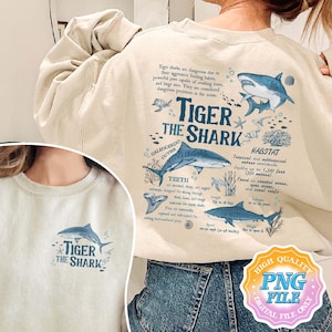 Tiger Shark PNG Digital Download, Ocean Sea Animal Sublimation Design, Coastal Marine Biology, Tiger Shark Anatomy Art, Protect The Ocean