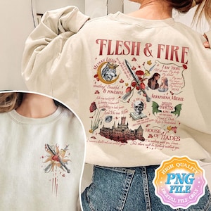 Flesh and Fire PNG Digital Download, We Will Rise Shirt Designs, Bookish Instant Download, From Blood and Ash Merch, Poppy Casteel Quote Png