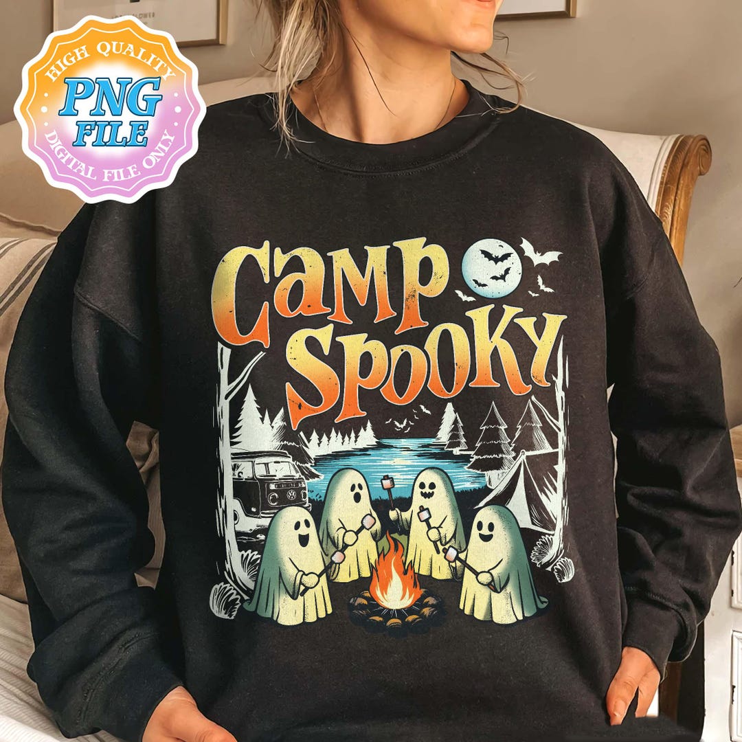 Camp Spooky PNG Digital Download, Summerween Instant Download, Spooky