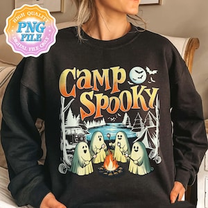 Camp Spooky PNG Digital Download, Summerween Instant Download, Spooky Summer Vibes, Spooky Forest Camping, Halloween in Summer, Summer Camp