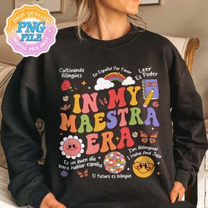 Personalized In My Maestra Teacher Era PNG Digital Download, Spanish Teacher Era PNG Clipart, First Grade Teacher, Retro Maestra Word png