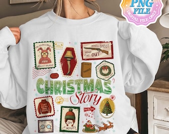 A Christmas Story Stamp Png, Funny Ralphie Christmas Bundle, Retro Christmas 90’s Movie,Christmas Friends Png, Oh Fudge Christmas Png