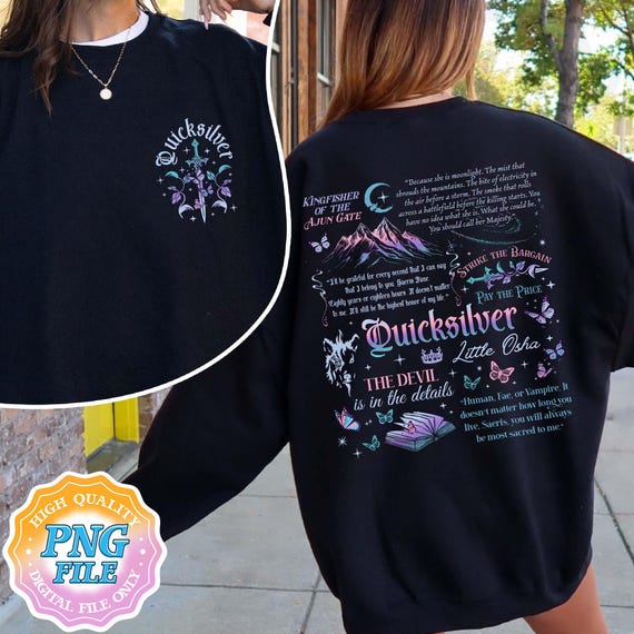 Quicksilver Book PNG Digital Download, Fantasy Bookish Merch, Inspired Callie Hart, Kingfisher Shirt Designs, Romantasy Bookish Png