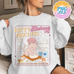 Cute Kitty Biscuits Bakery PNG Digital Download, Cat Biscuit Sublimation Design, Funny Baking Gifts for Her, Cat Lover Baker PNG Clipart