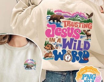 Custom VBS True North 2025 PNG Digital Download, Trusting Jesus In A Wild World, Vacation Bible School, Bible Verse PNG Design, Vbs Quotepng